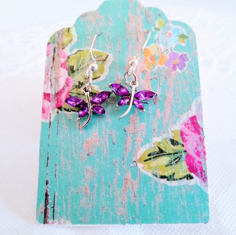 PURPLE JEWEL BUTTERFLY EARRINGS 🦋